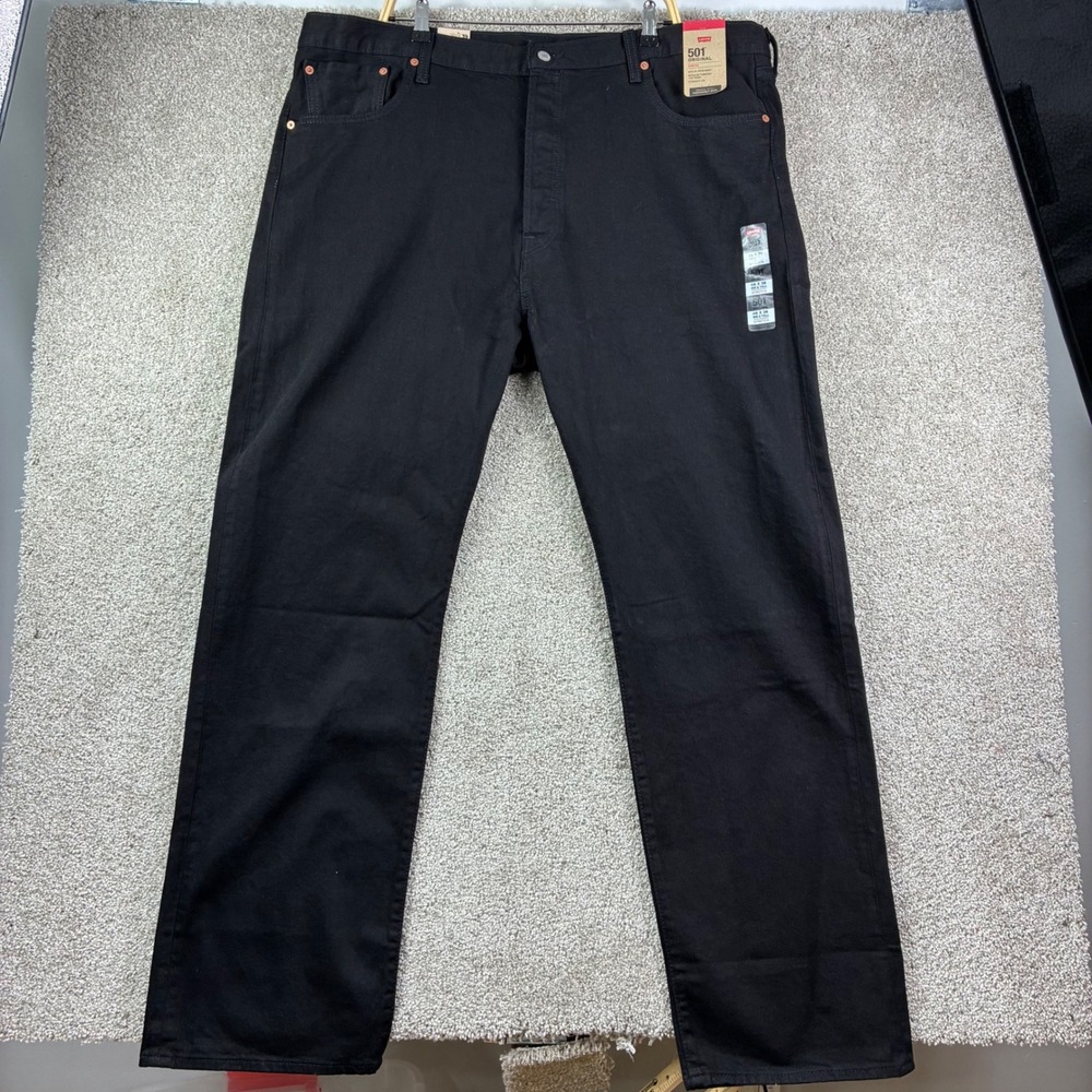 NWT Levi's 501 Original Stretch Jeans Size 46x36 Black Big & Tall Straight